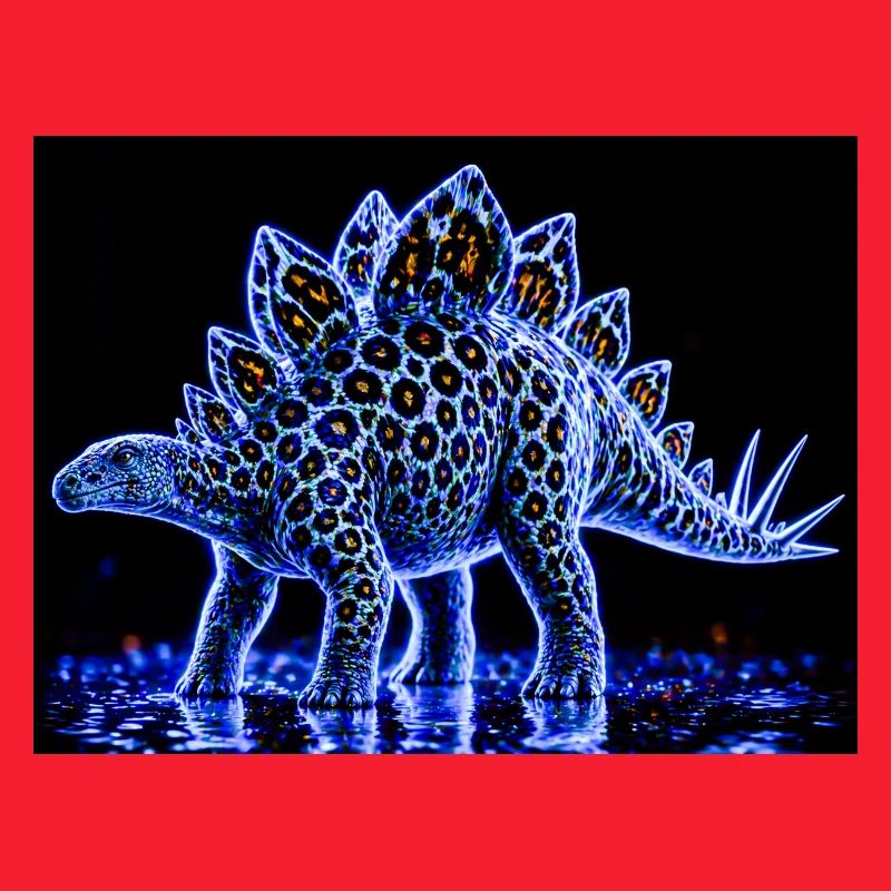 Neon Stegosaurus Glow Pattern