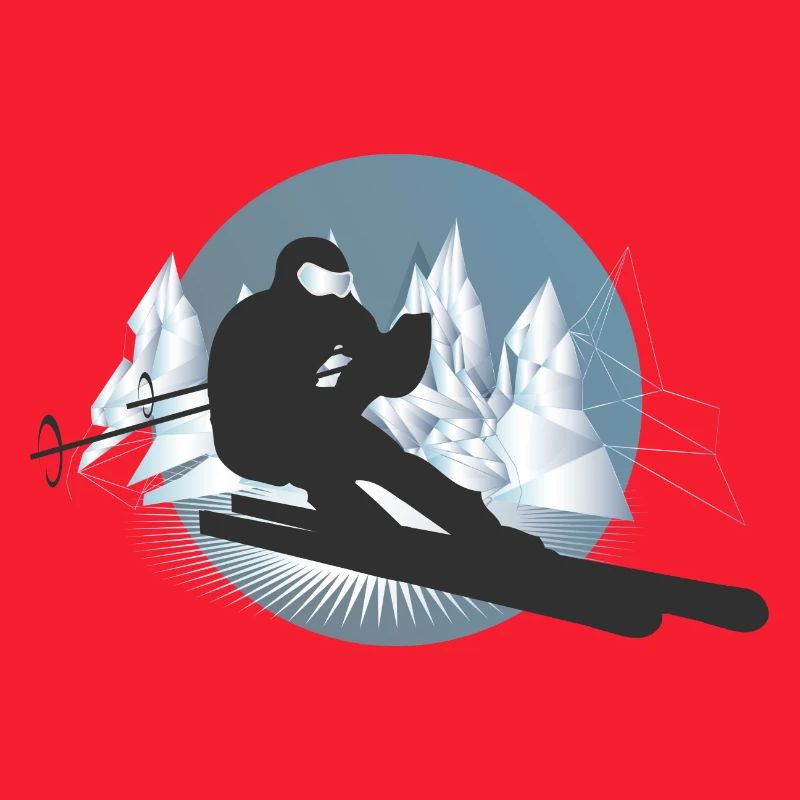 Skifahrer in den Bergen im Winterurlaub oder Sport