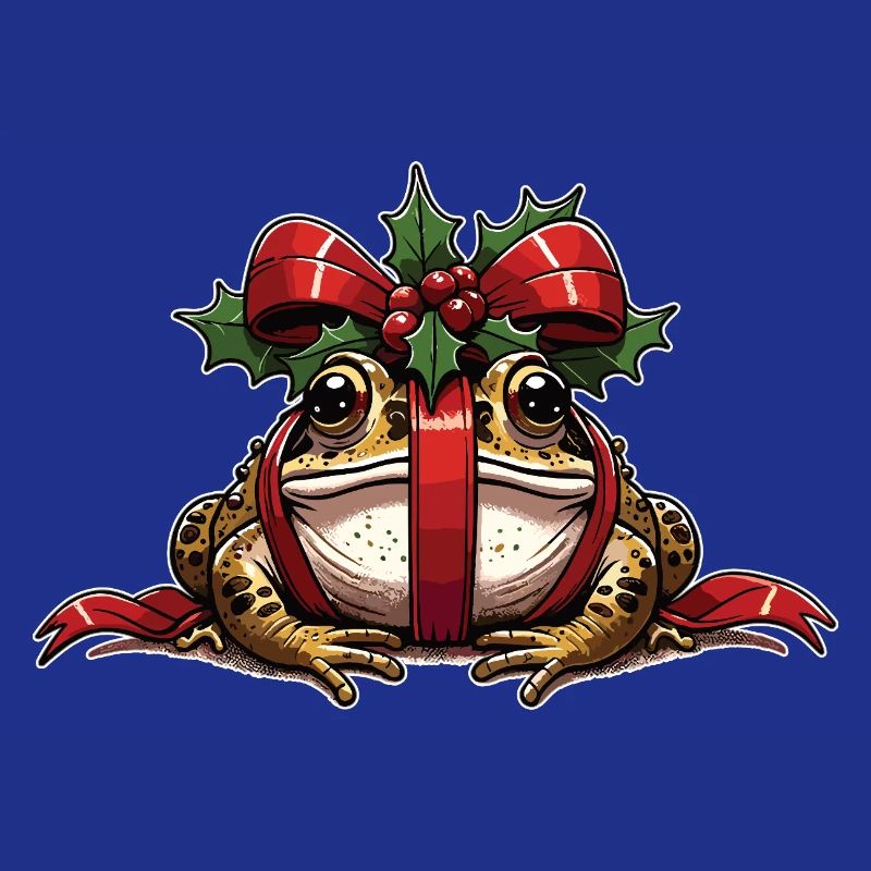 Mistle-Toad Funny Christmas Toad Frog