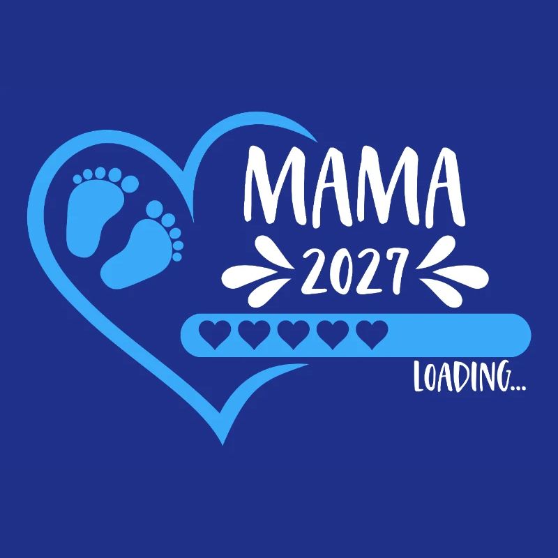 Mama 2027 loading Herz Version Junge blau
