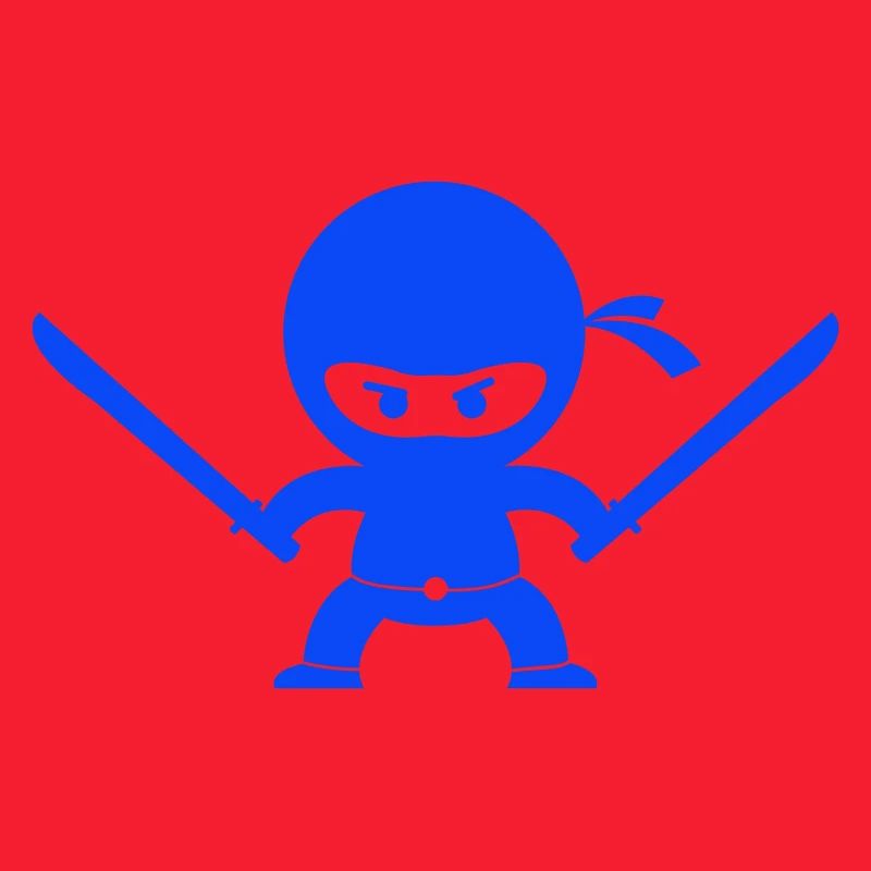 Blauer Ninja mit zwei Schwertern