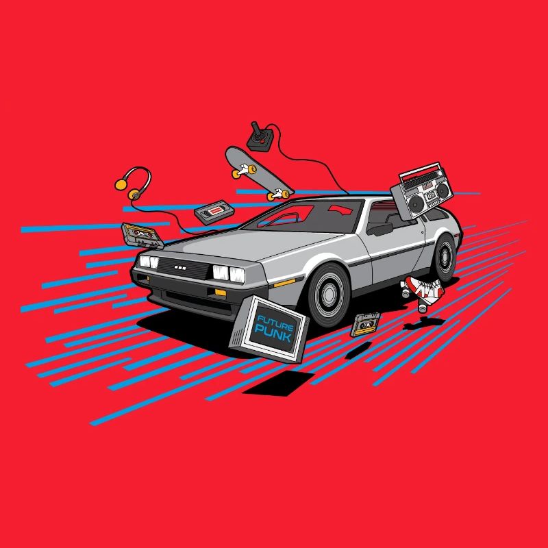 Delorean Oldtimer Youngtimer Retro Future bleu 80s