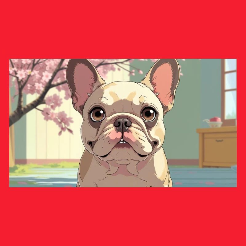 Bouledogue mignon dans un style animé