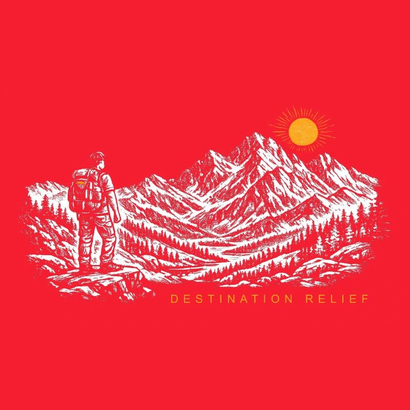 Hiker Sunrise Destination Relief Light