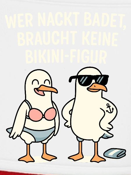 Nackt badet Bikini-Figur Spruch