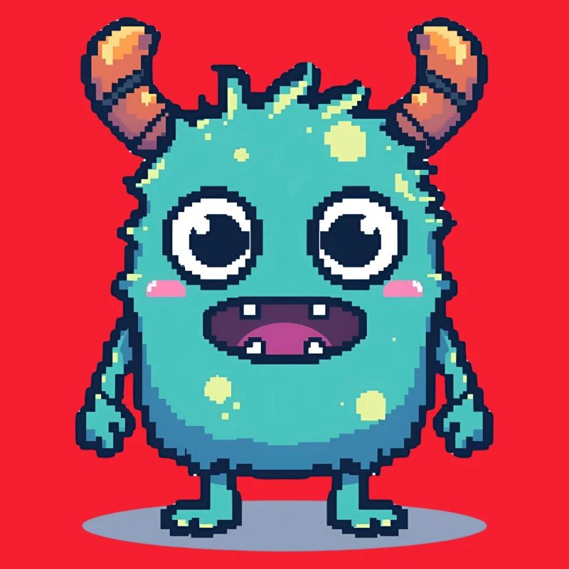 8 bits mignon pixel monstre style rétro des années 90