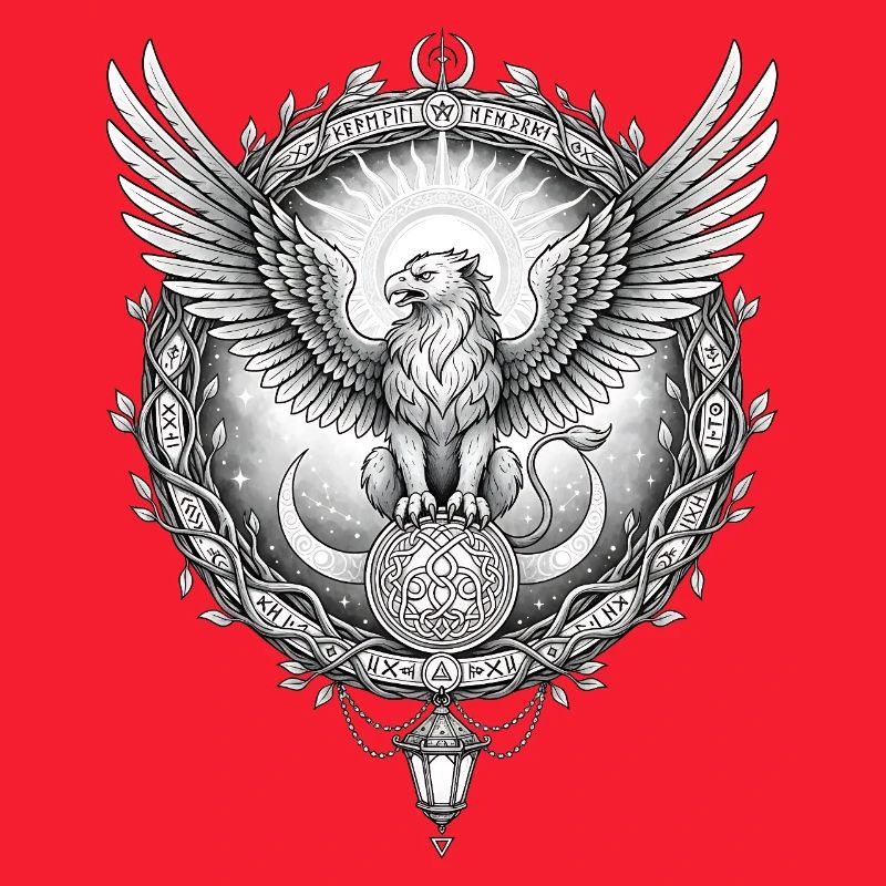 Cosmic Eagle with Rune Ring