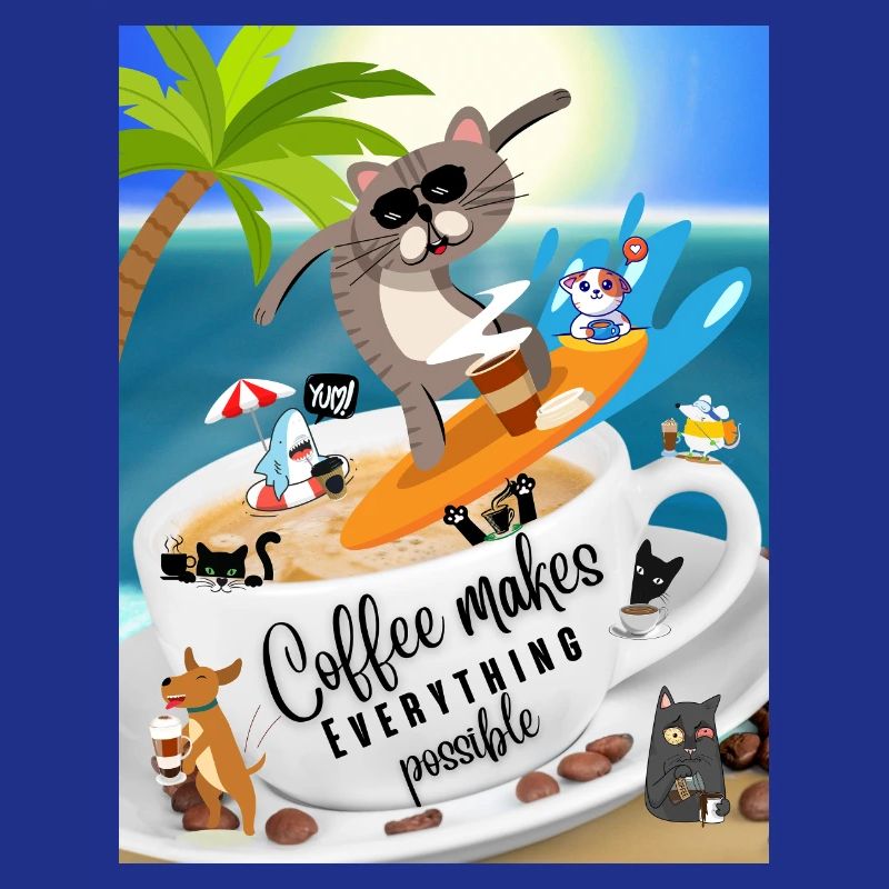 Spruch Humor - Coffee makes Everything possible
