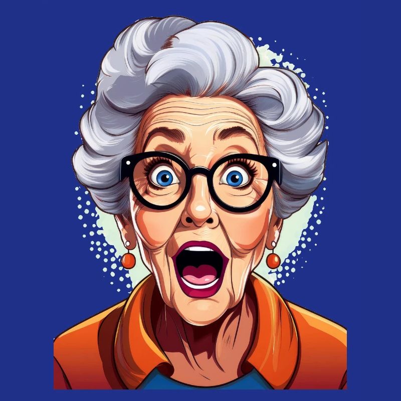 Erstaunte Großmutter