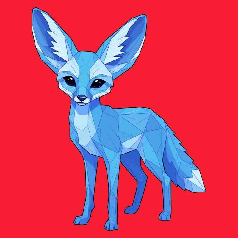 Blue Geometry Fox