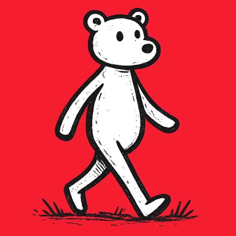 Running Bear Line Drawing