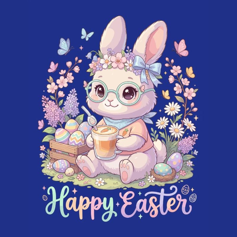 Pastel Bunny Easter Magic "Happy Easter"
