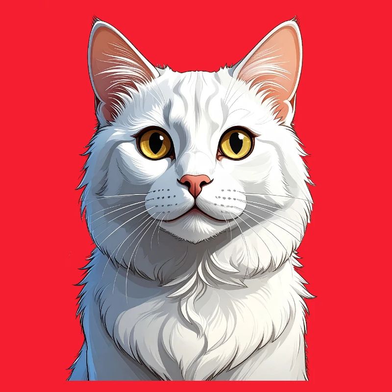 weiße Katze