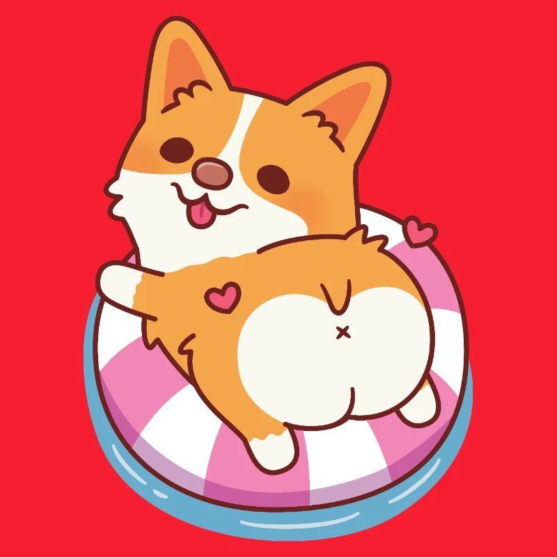 Cute Corgi Chilling On Pool Float Summer
