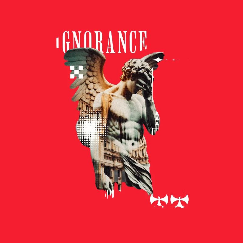 Collage de statues de l’ignorance
