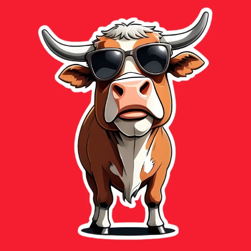 Vache décontractée avec des lunettes de soleil