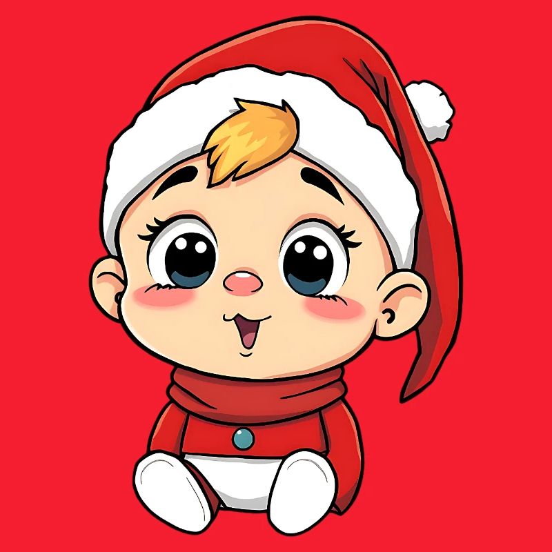 Dessin animé de bébé de Noël – Doux et Joyeux