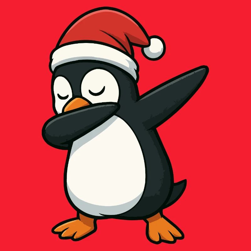 Penguin Santa Dab