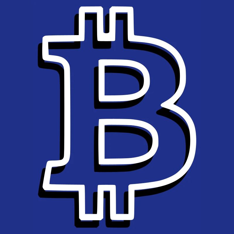 Bitcoin Logo Outline Neon Minimalist