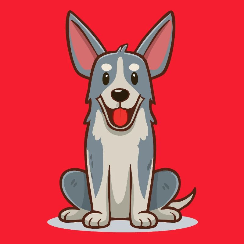 Small, funny, gray dog (comic)
