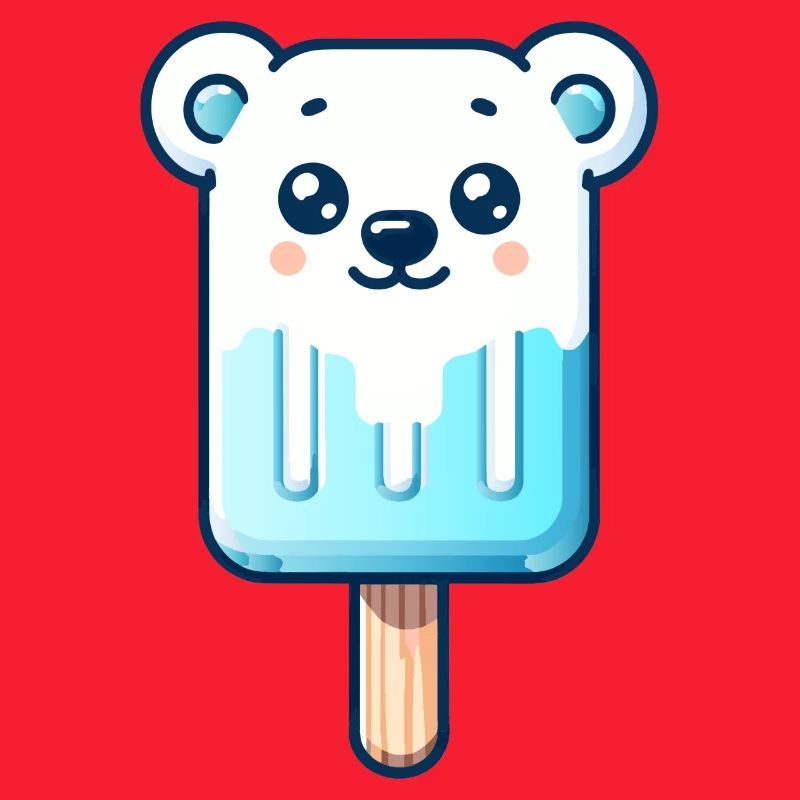 Ein Eis in Form eines lächelnden Eisbären