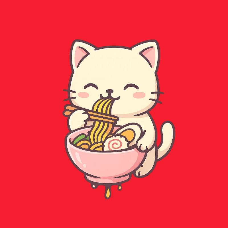Chats mignons avec conception de salade de pâtes
