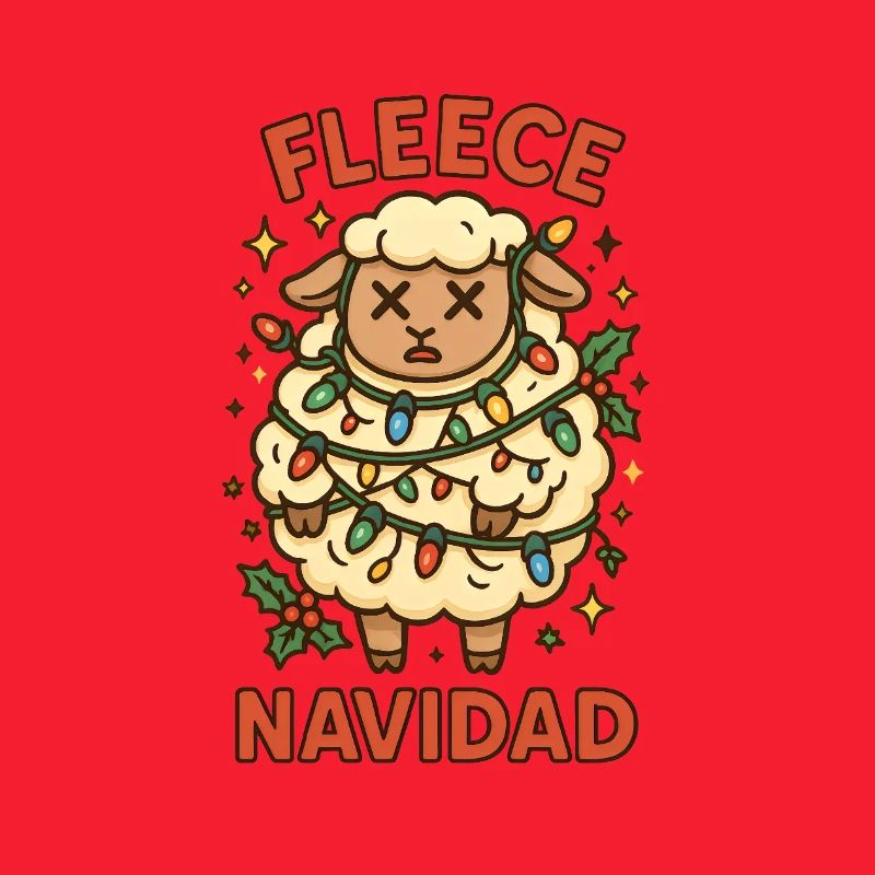 Fleece Navidad Schaf mit Lichterkette