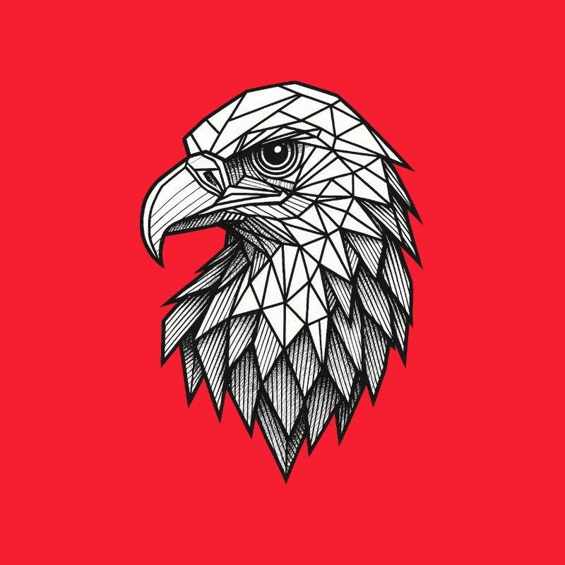 Geometric Eagle Head – Line Art