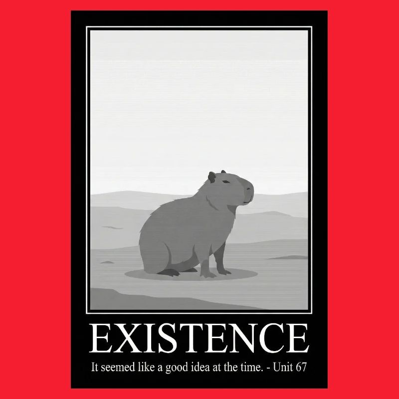 Funny Existence Quote - Capybara Sarcasm