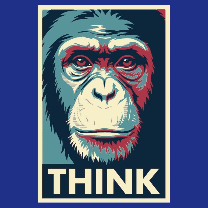Affiche pop art Monkey Thinking