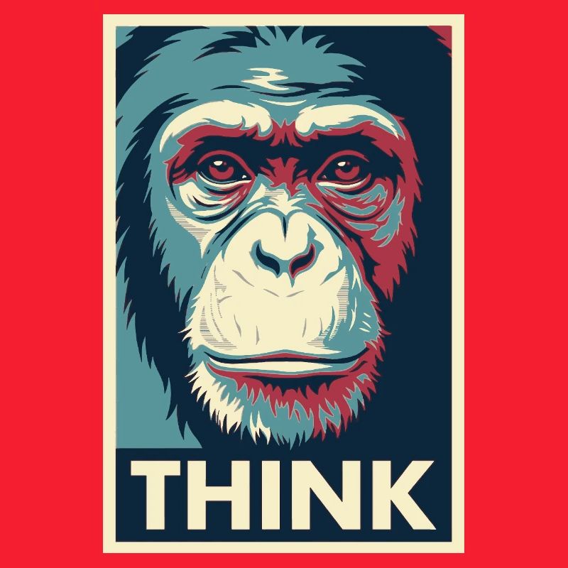 Affiche pop art Monkey Thinking