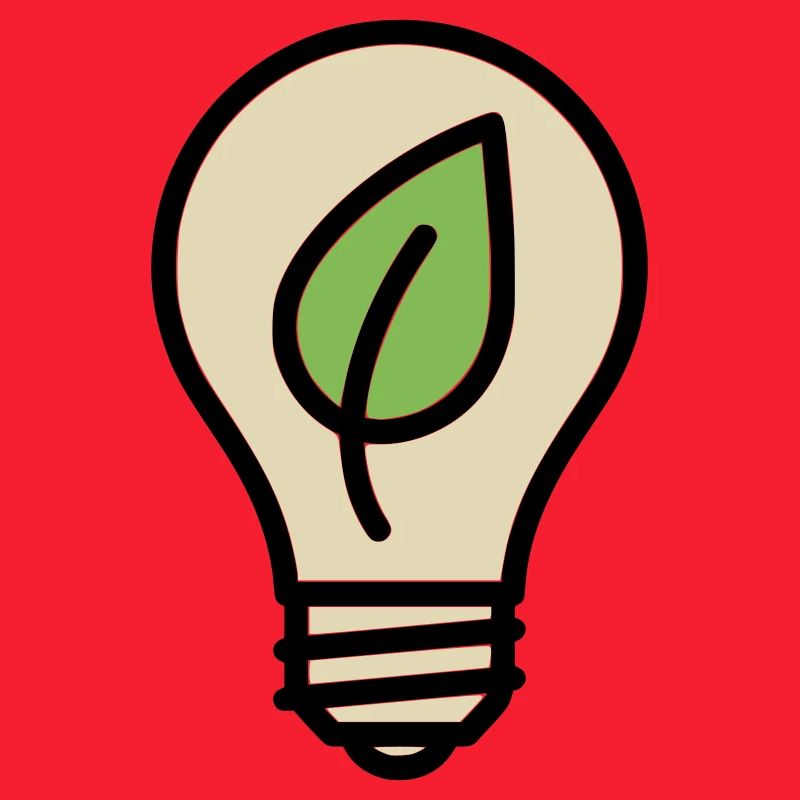 Light Bulb Leaf Eco Idea