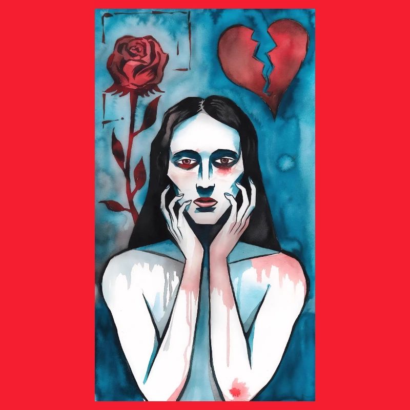 Broken love, grieving lady