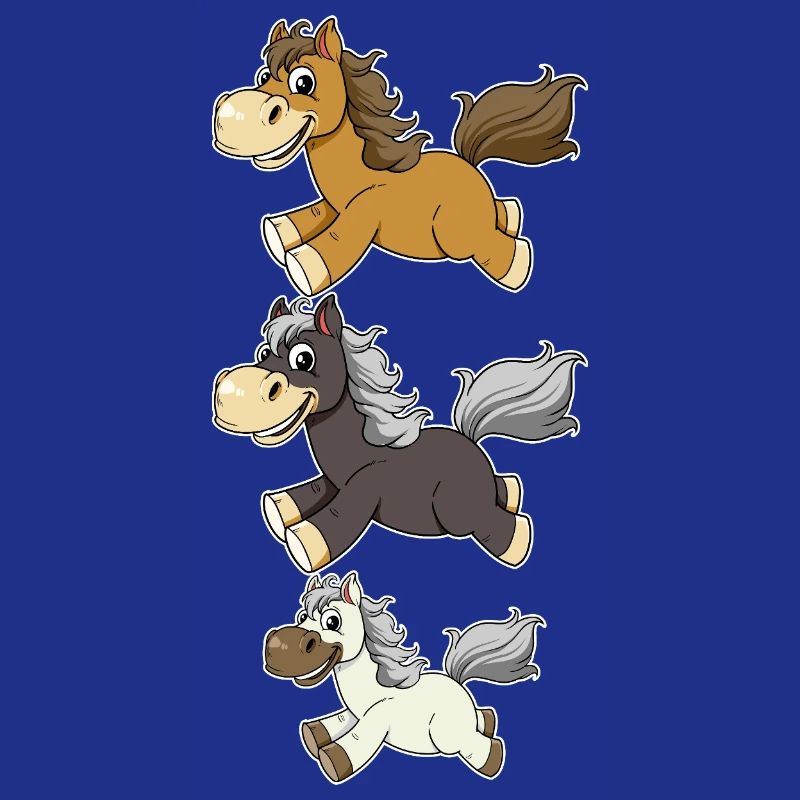 Three Galloping Horses Comic Design