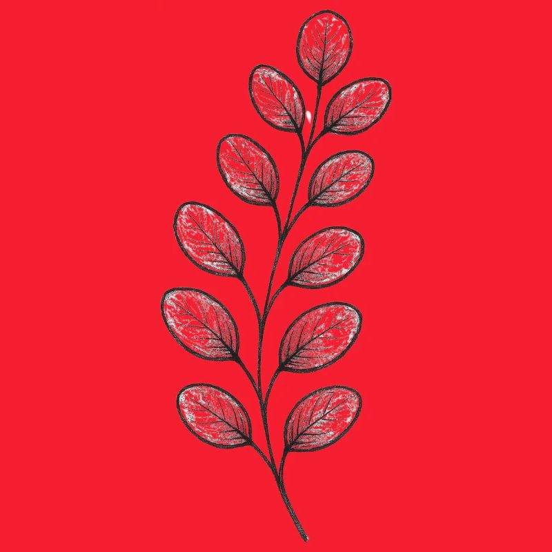 Graphitic Leaf Branch – Monochrome