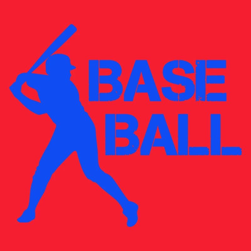 Baseball silhouette in flash blue