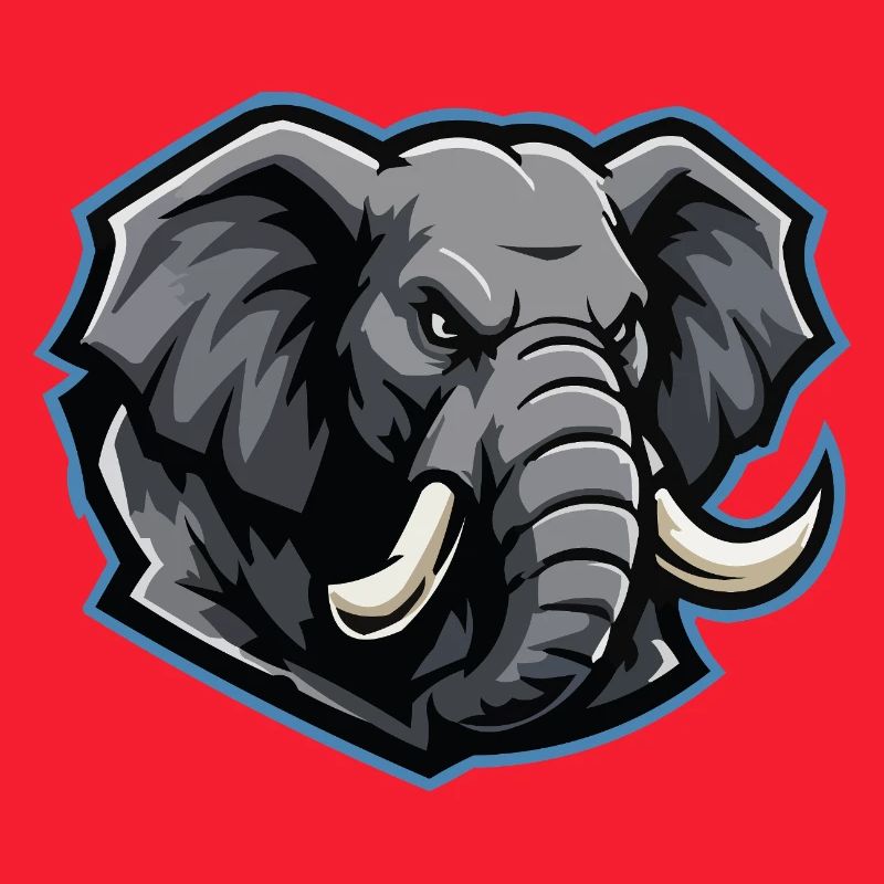 Elephant Head Mascot Logo