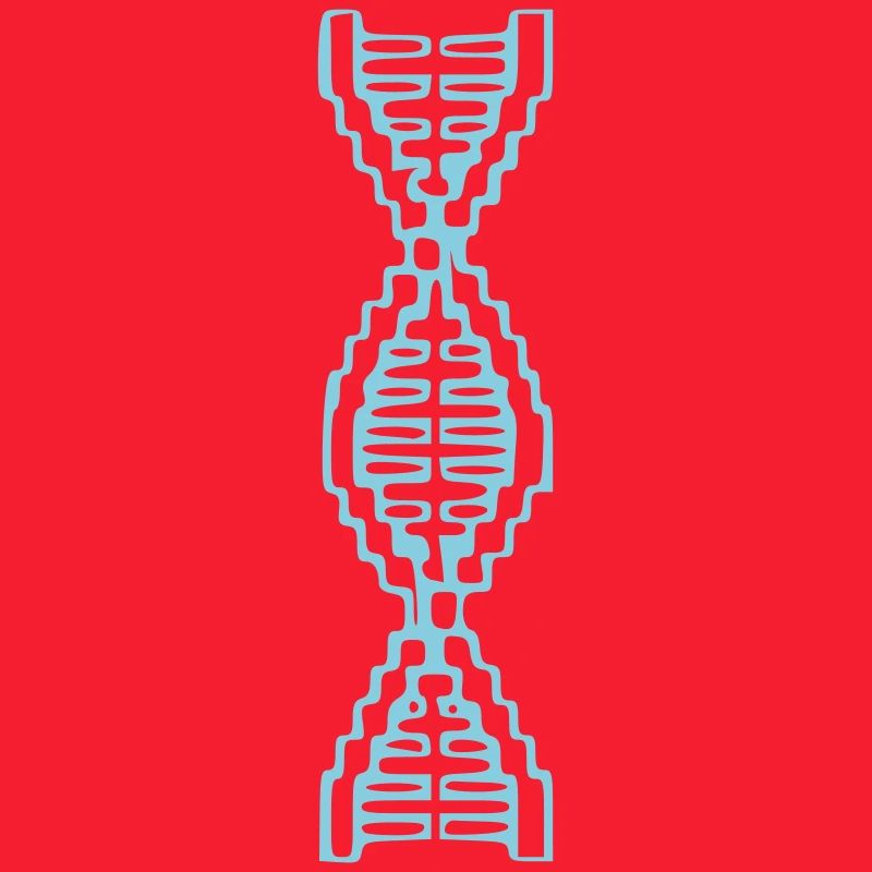 DNA Helix Pixel Art Blue