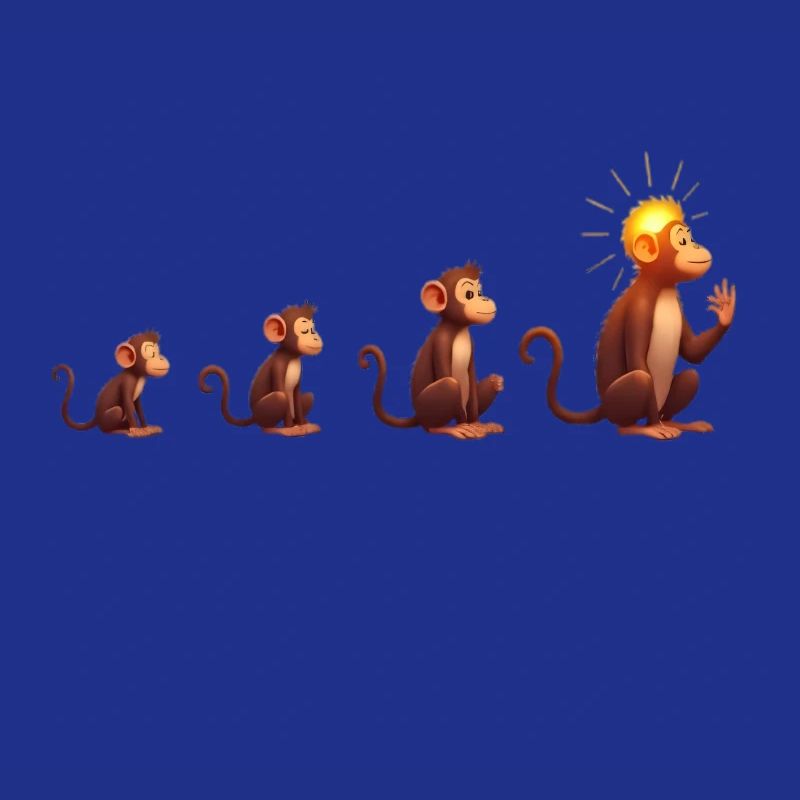 Evolution der Affen mit Sonnenkopf