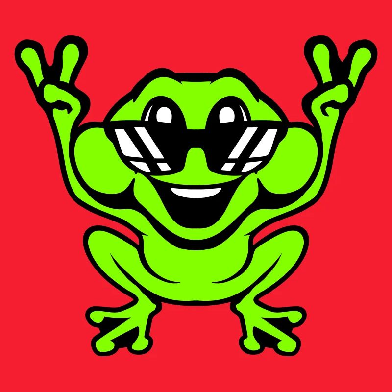 Frog Toad Cool Sunglasses Victory Peace Hands
