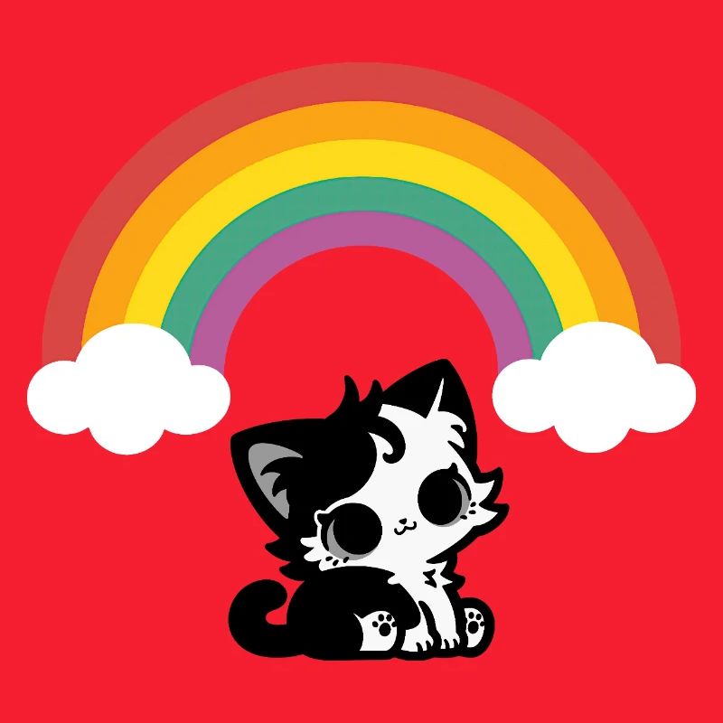 Goth Katze unterm Regenbogen Motiv