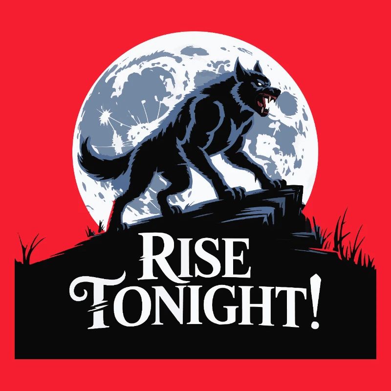 Lone Wolf Rise Tonight Moon Graphic