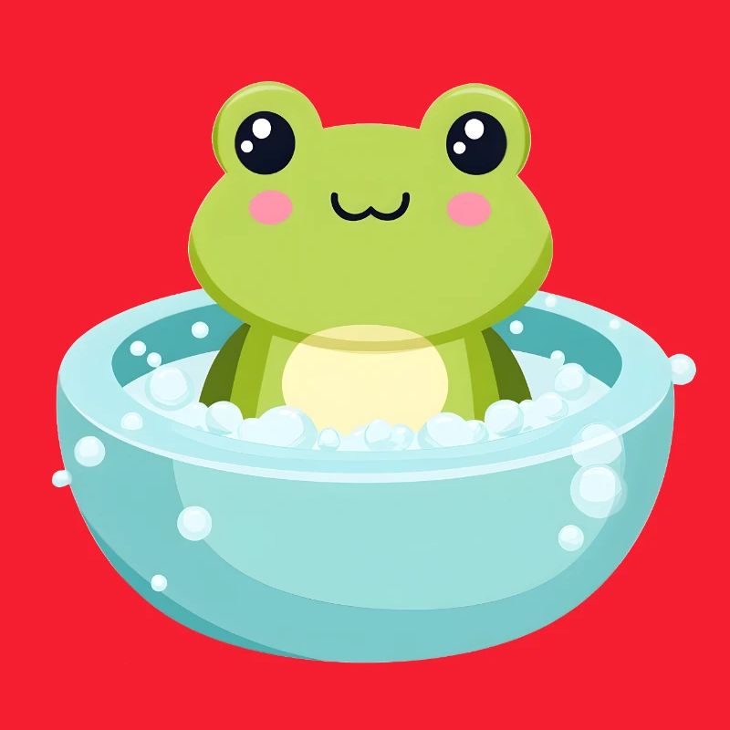 Frog in a bubble bath