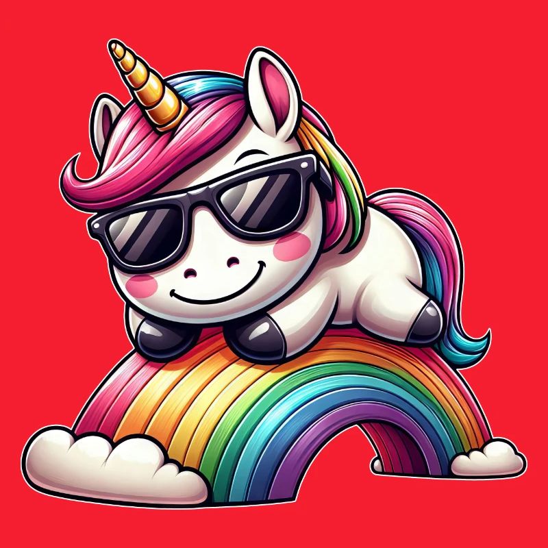 Cooles Einhorn Regenbogen Sonnenbrille Wolken