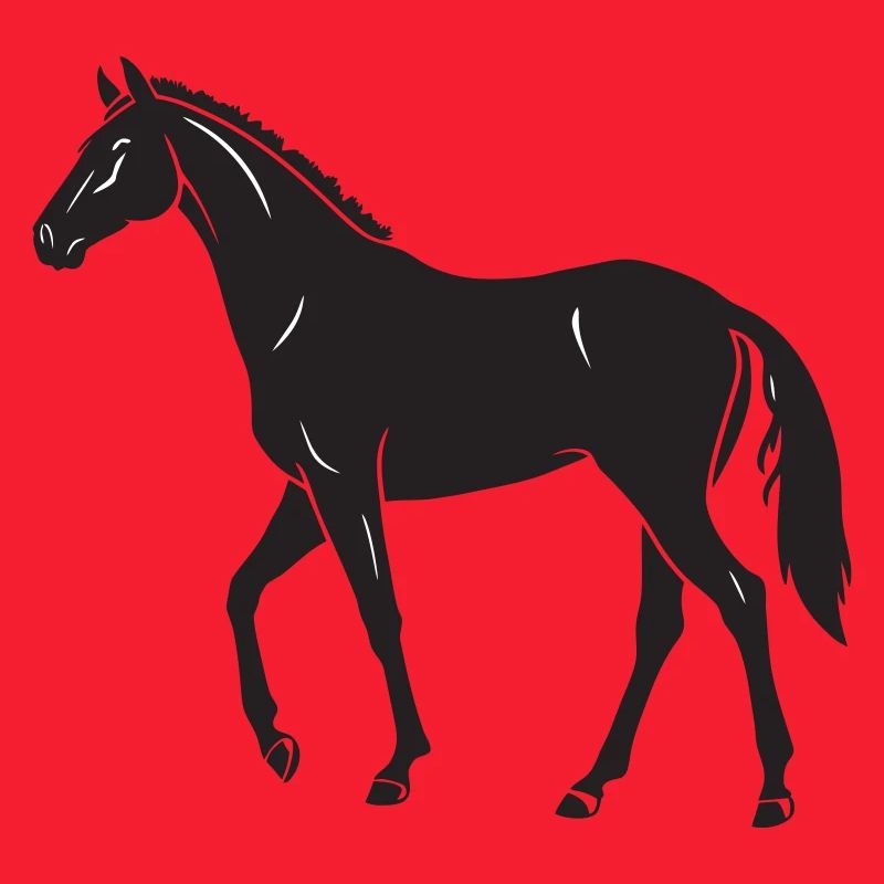Conception élégante de la silhouette du cheval noir