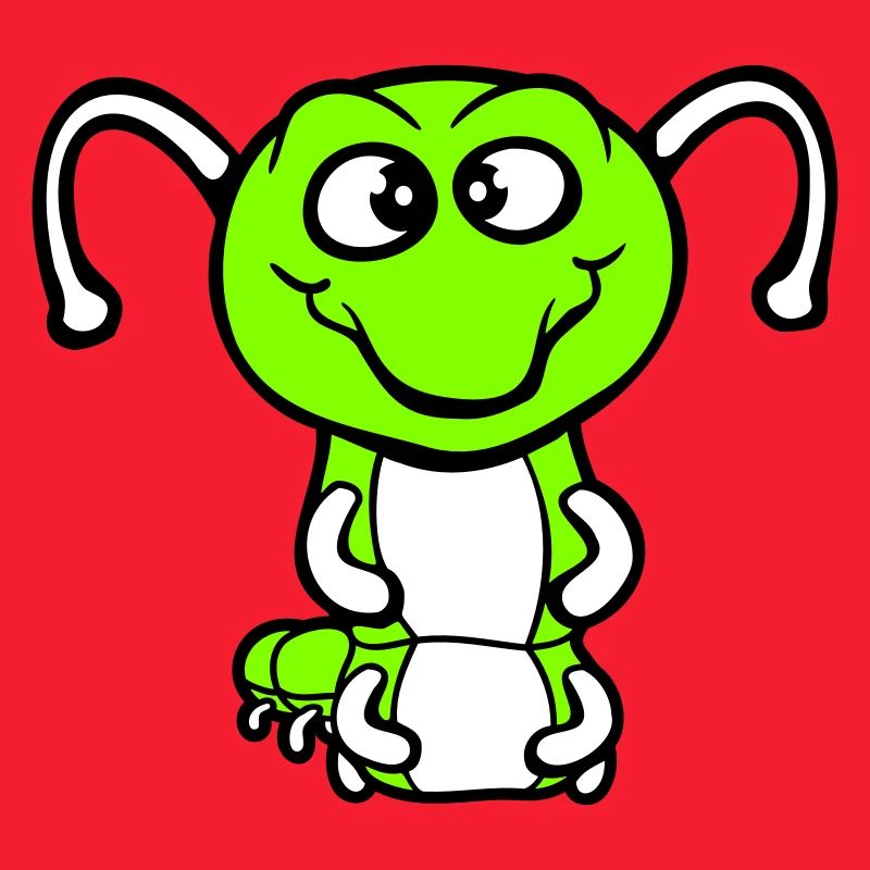 Chenille amicale douce et adorable sourit joyeuse bande dessinée