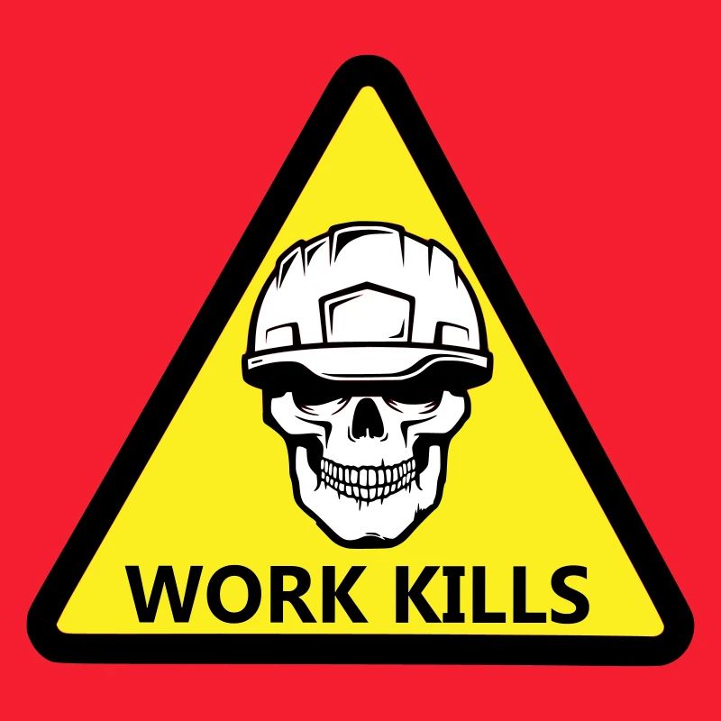 Danger Work, Kill Schild mit behelmtem Totenkopf