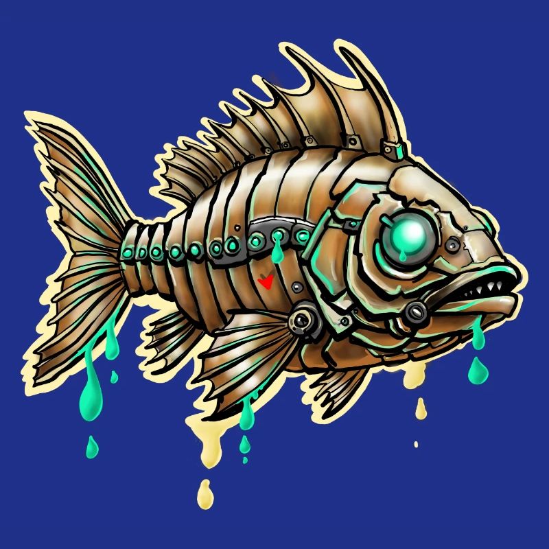 Cybernetic Steampunk Fish
