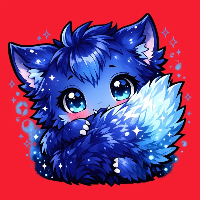 Blauer Eisfuchs Chibi-Design