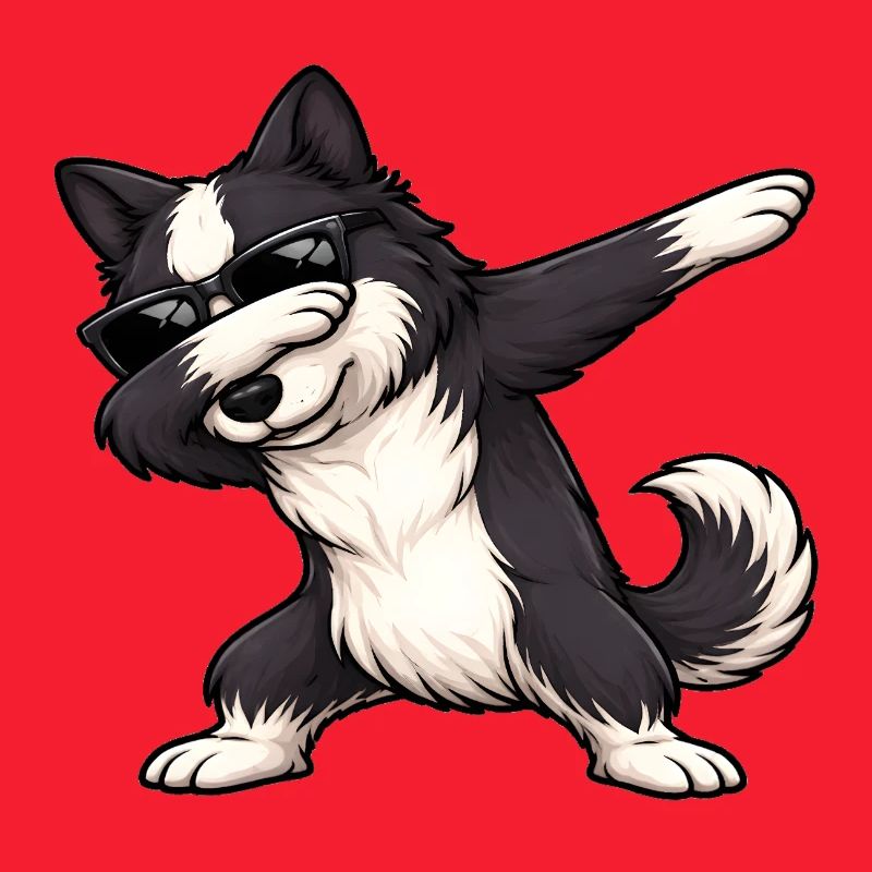 Dabbing Border Collie